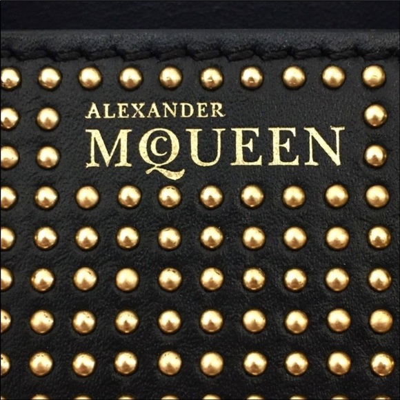 Alexander McQueen Leather Mini Heroine Black Gold Studded Tote - Picture 15 of 16